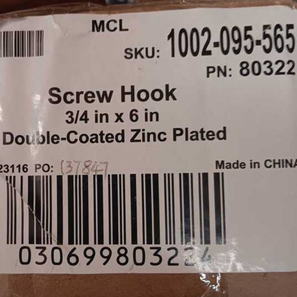 1 Pair, Everbilt 3/4 in. x 6 in. Double Coasted Zinc Plated Screw Hooks - Picture 6 of 6